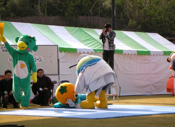 相撲をするトリピー