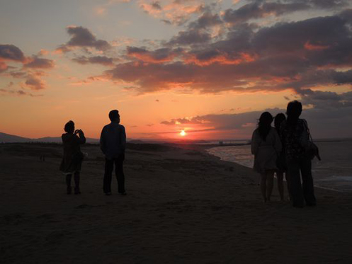 鳥取砂丘の夕日