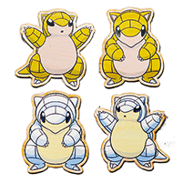 サンドとアローラサンドの木製ダイカットポストカード